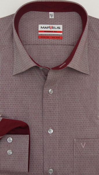 Marvelis Hemd extra lg. Arm 69cm, Modern Fit -dunkelrot- 72556939